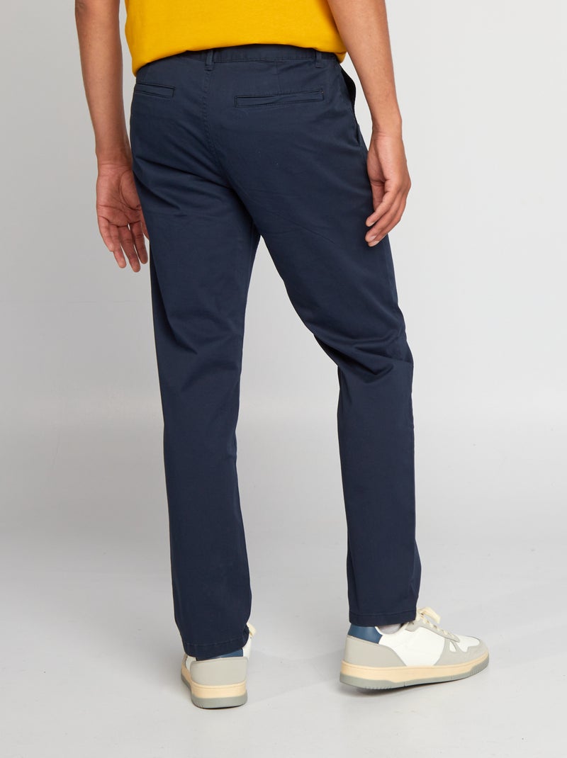 Pantalón chino recto  - L32 azul - Kiabi