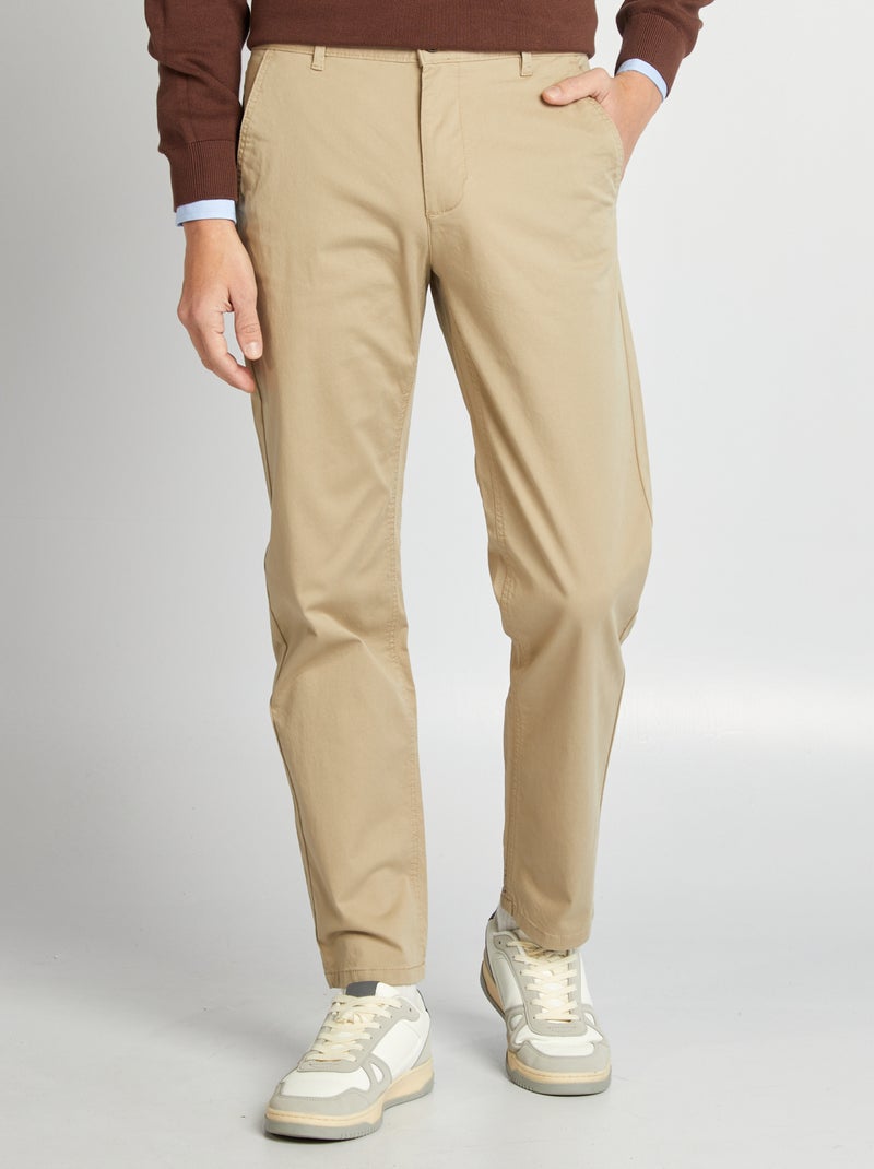 Pantalón chino recto  - L32 BEIGE - Kiabi