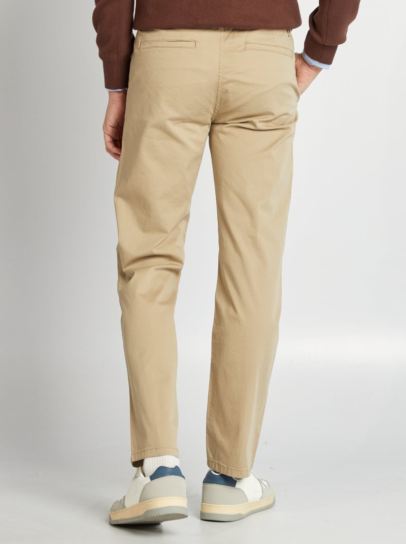 Pantalón chino recto  - L32 BEIGE - Kiabi