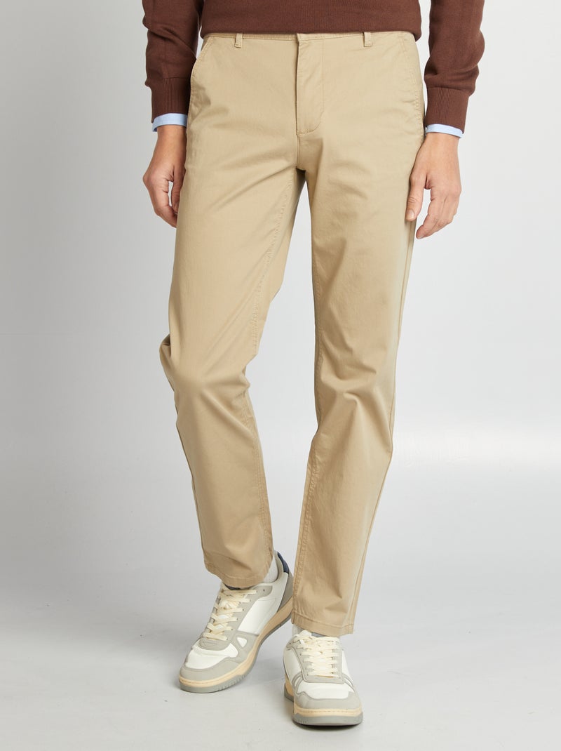 Pantalón chino recto  - L32 BEIGE - Kiabi