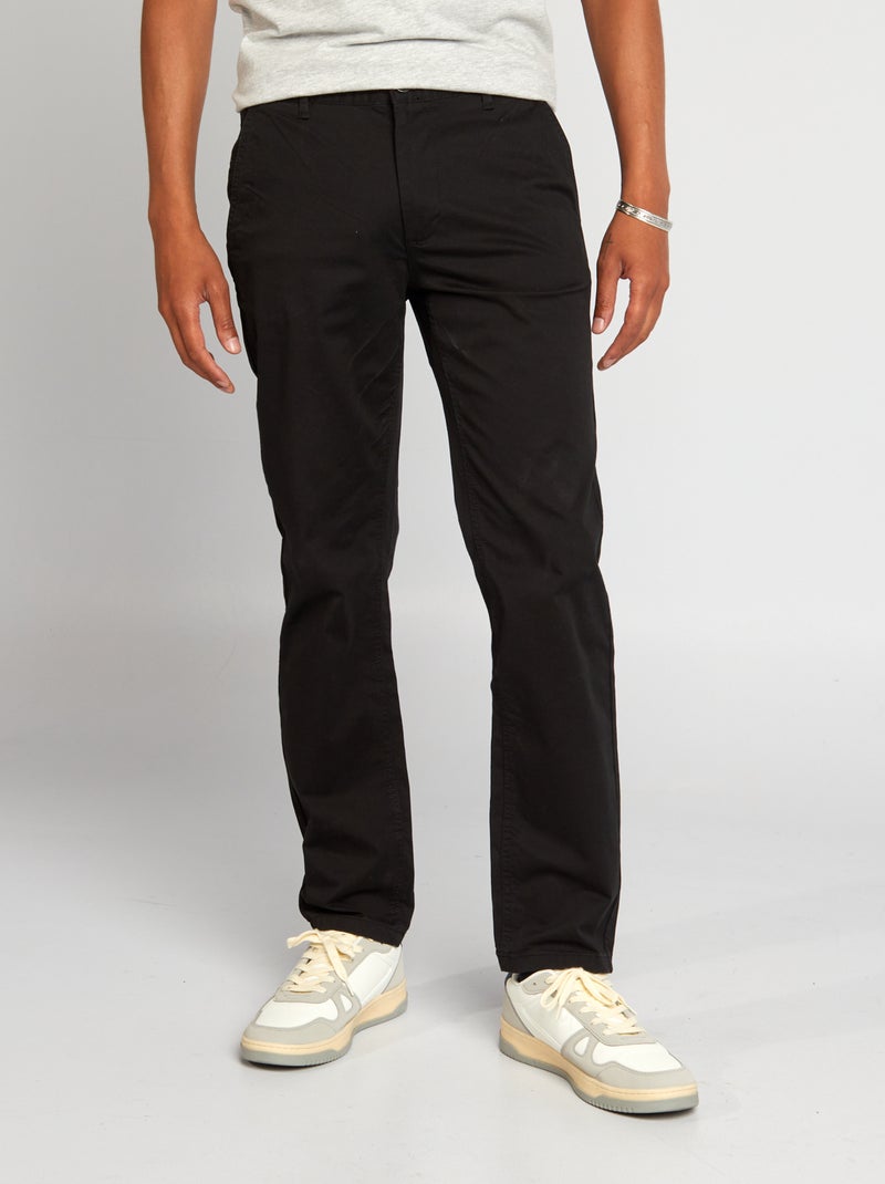 Pantalón chino recto  - L32 negro - Kiabi