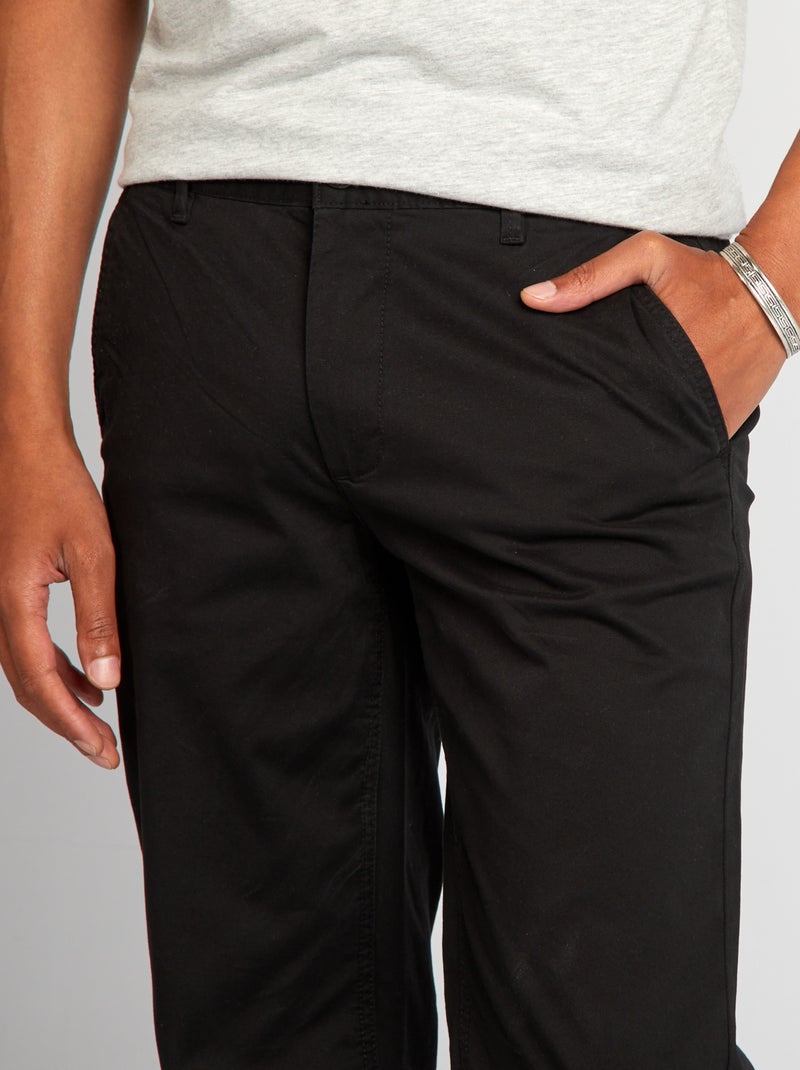 Pantalón chino recto  - L32 negro - Kiabi