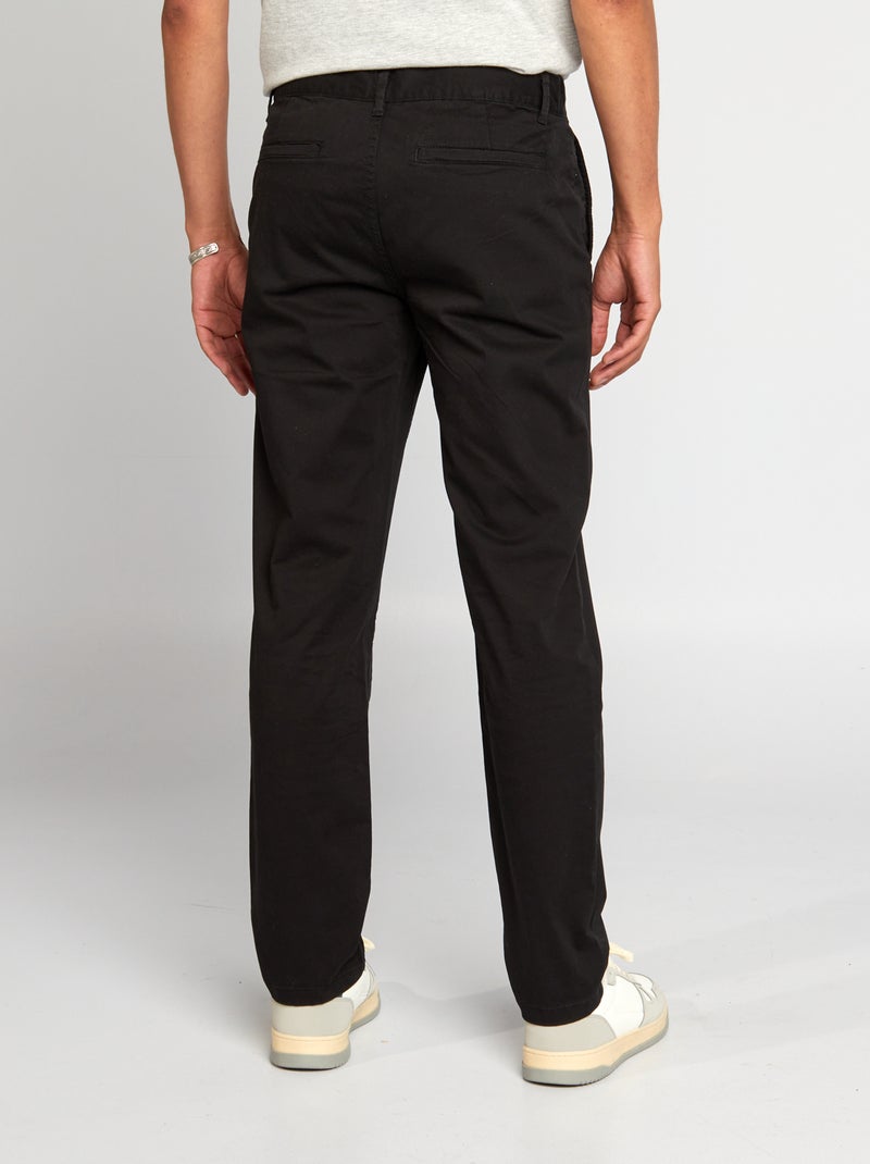 Pantalón chino recto  - L32 negro - Kiabi