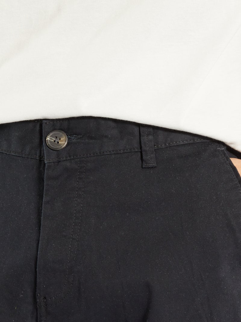 Pantalón chino recto  - L32 negro - Kiabi