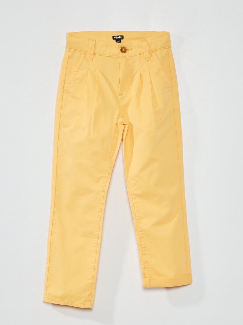 Pantalón chino recto AMARILLO - Kiabi