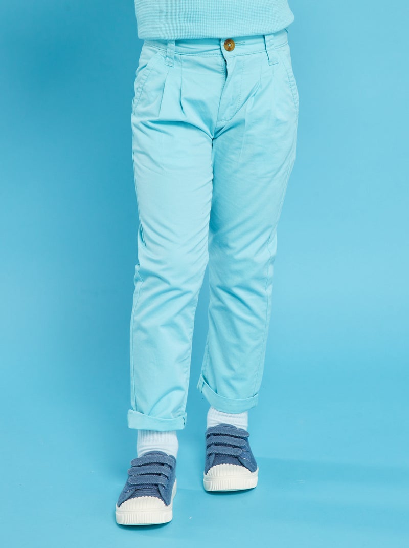 Pantalón chino recto AZUL - Kiabi