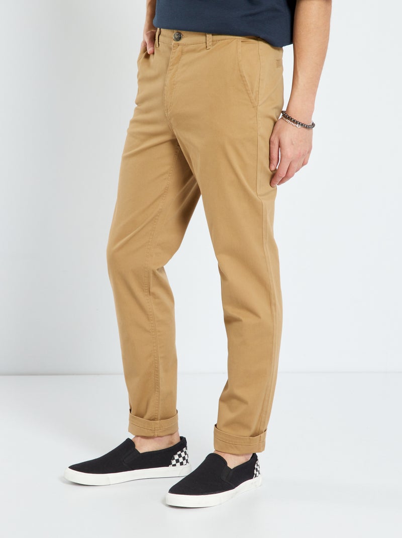 Pantalón chino recto BEIGE - Kiabi