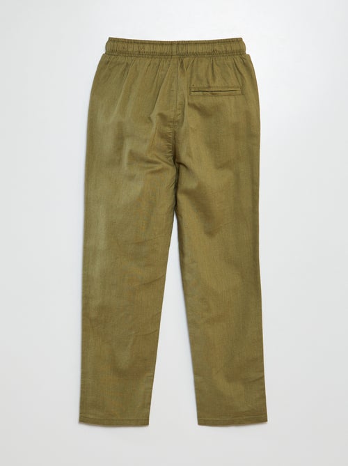 Pantalón chino recto con cordón - Kiabi