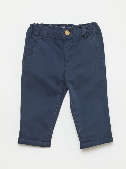 Pantalón chino recto de algodón elástico - Kiabi