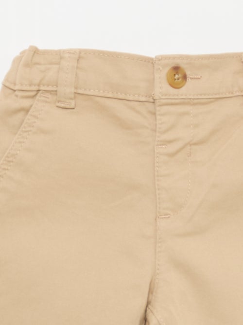 Pantalón chino recto de algodón elástico - Kiabi