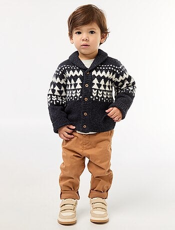 Pantalón chino recto de algodón elástico