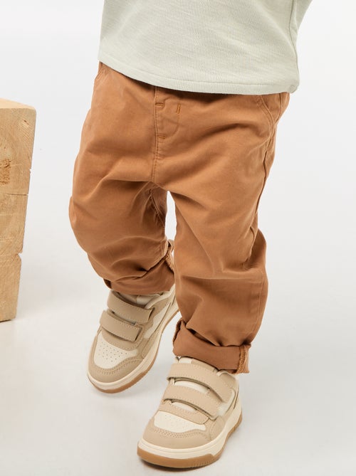 Pantalón chino recto de algodón elástico - Kiabi