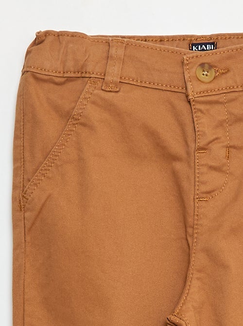 Pantalón chino recto de algodón elástico - Kiabi