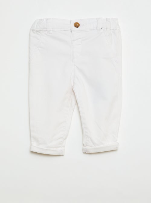 Pantalón chino recto de algodón elástico - Kiabi