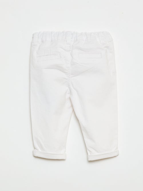 Pantalón chino recto de algodón elástico - Kiabi