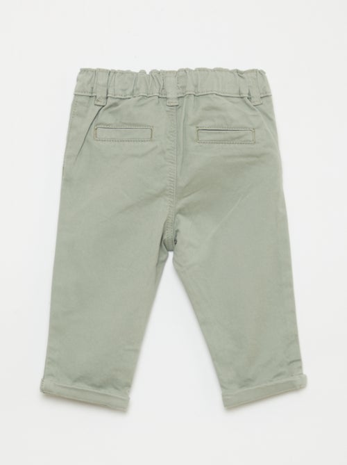 Pantalón chino recto de algodón elástico - Kiabi