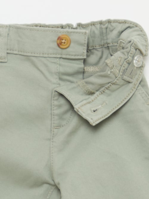 Pantalón chino recto de algodón elástico - Kiabi
