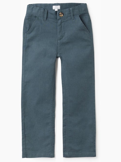 Pantalón chino recto de lino y algodón - Kiabi