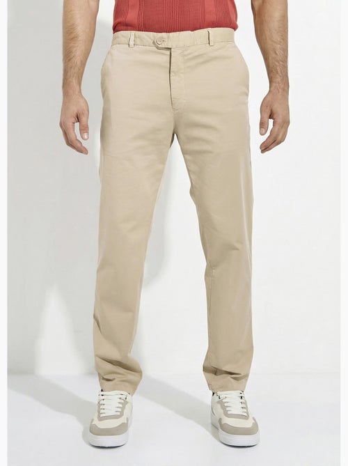 Pantalón chino recto de lona de algodón elástico - Afibel - Kiabi