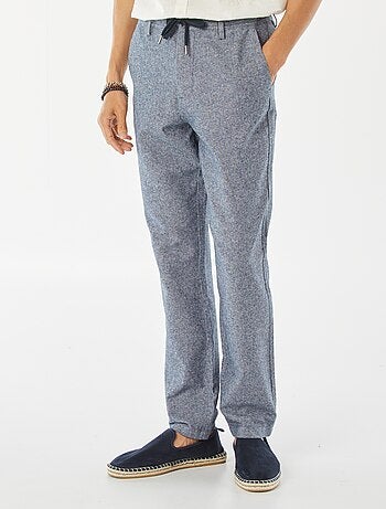 Pantalón chino recto de mezcla de lino