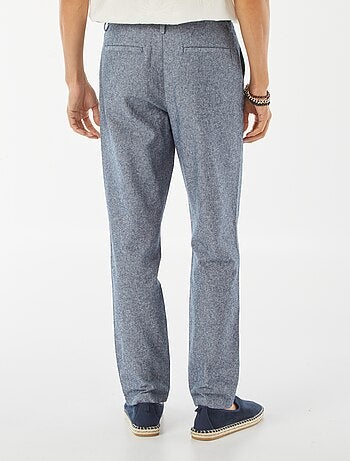 Pantalón chino recto de mezcla de lino