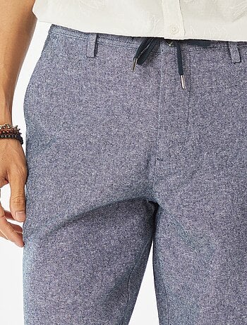 Pantalón chino recto de mezcla de lino
