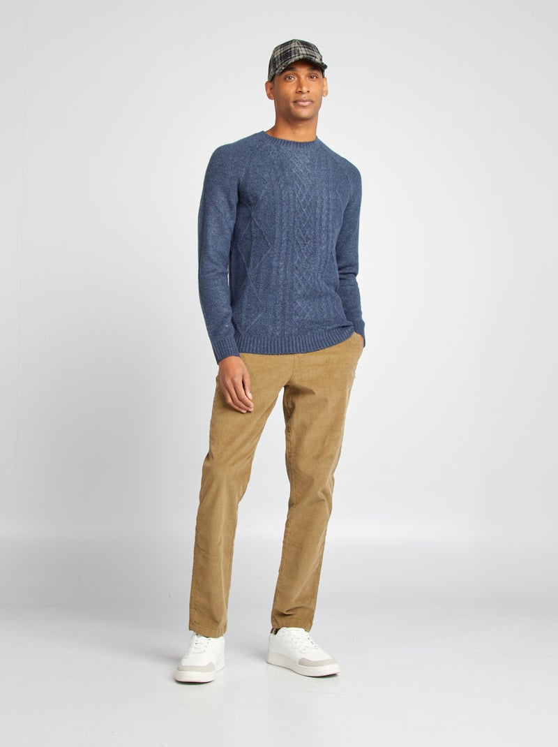 Pantalón chino recto de pana VERDE - Kiabi
