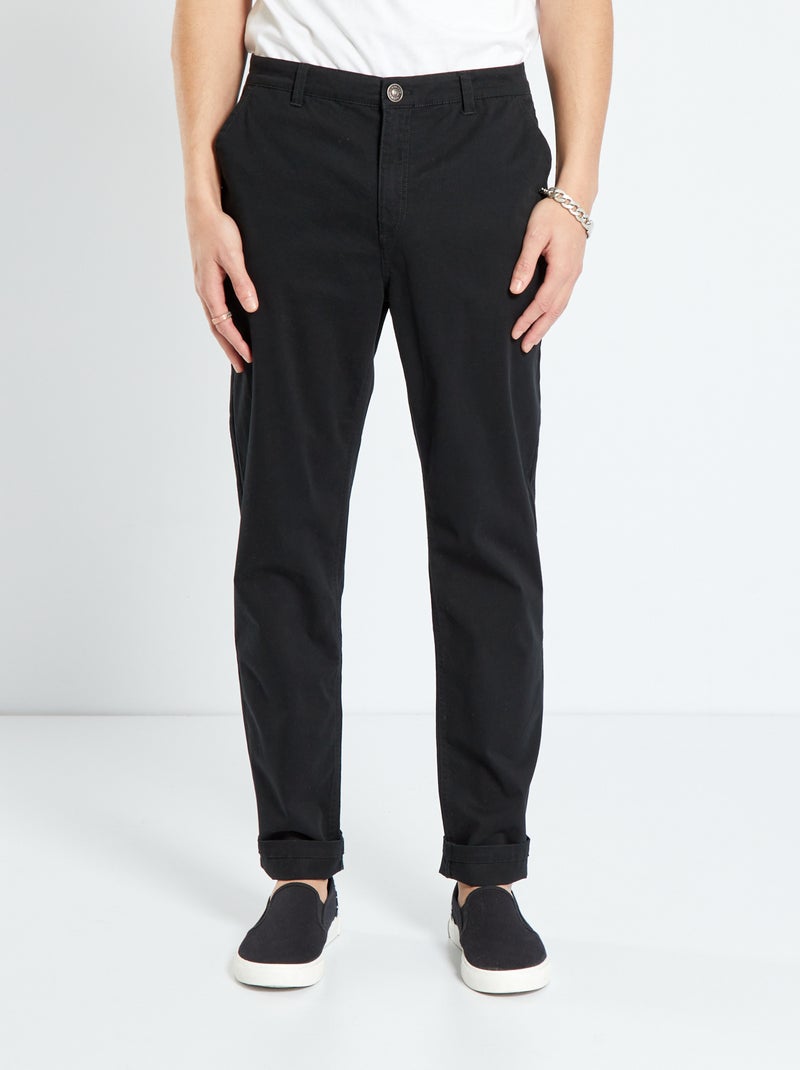 Pantalón chino recto Negro - Kiabi
