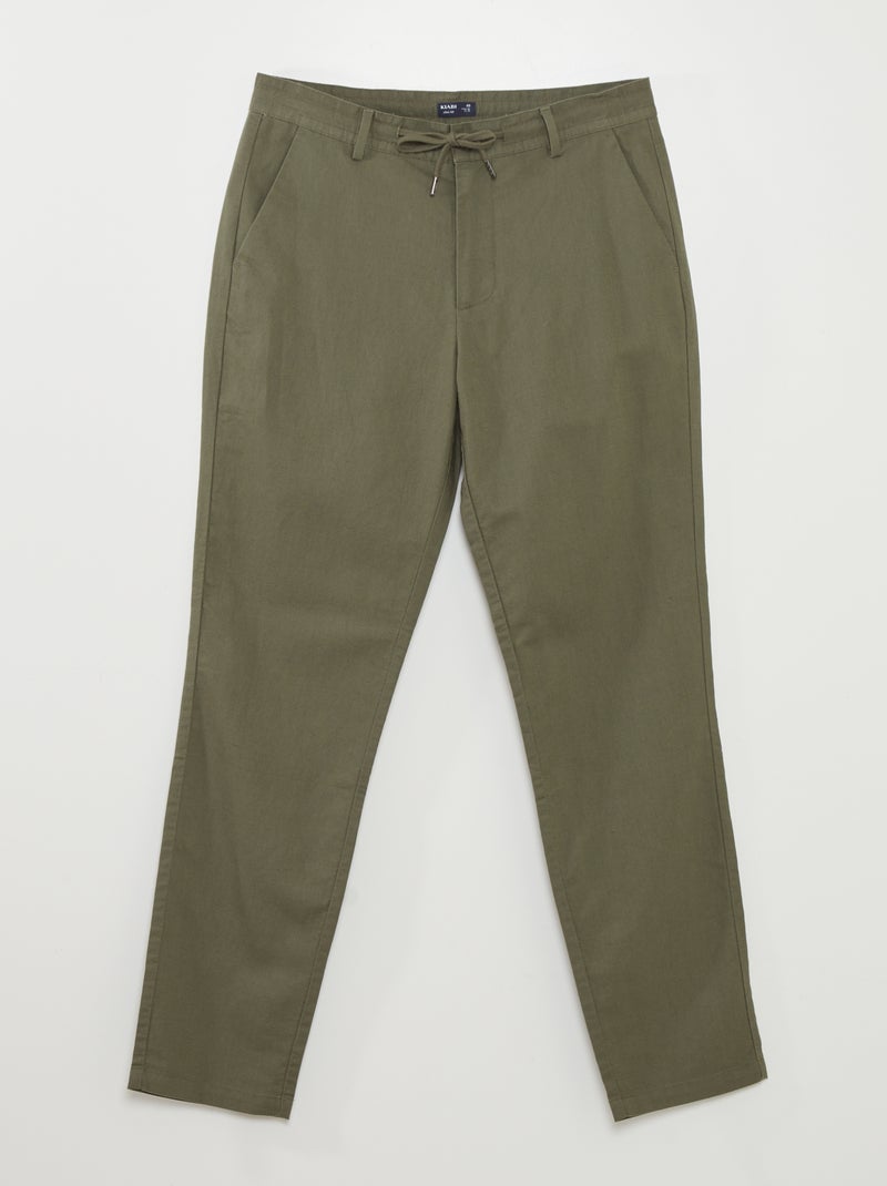 Pantalón chino recto VERDE - Kiabi