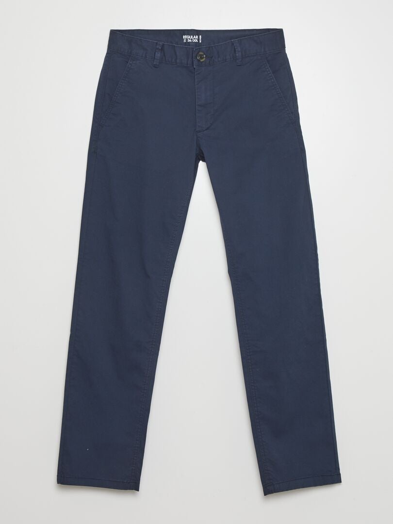 Pantalón chino regular azul - Kiabi