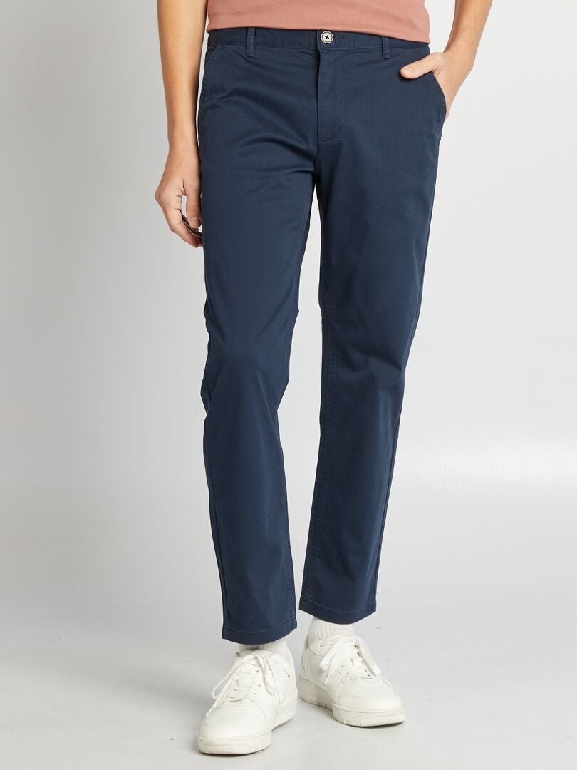 Pantalón chino regular azul - Kiabi