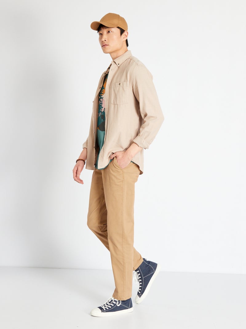 Pantalón chino regular BEIGE - Kiabi