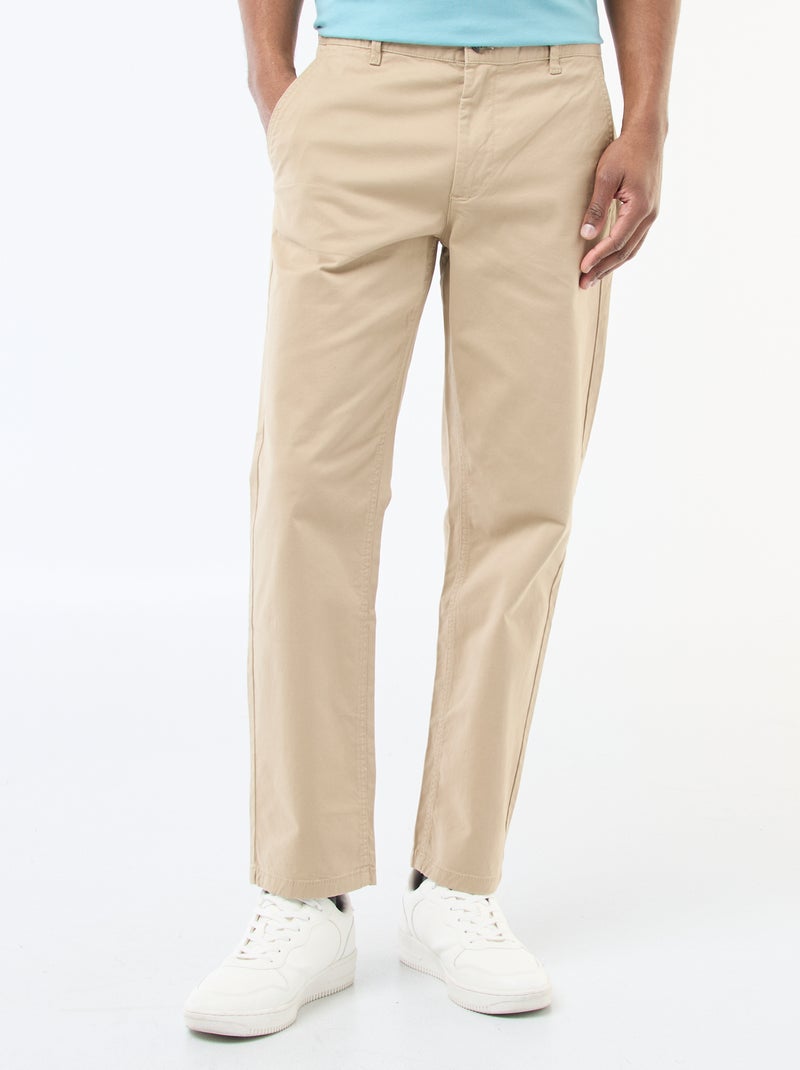 Pantalón chino regular Beige - Kiabi