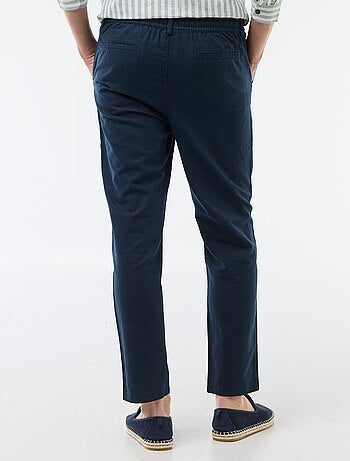 Pantalón chino regular de lino mezclado