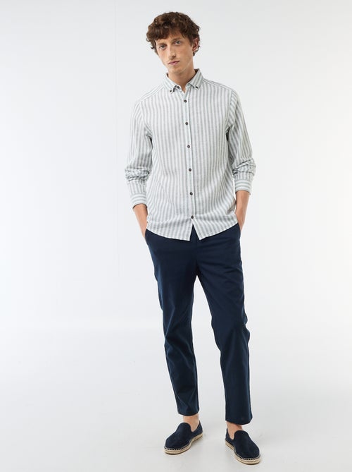 Pantalón chino regular de lino mezclado - Kiabi
