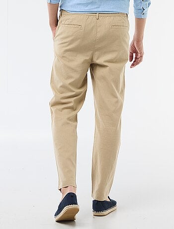 Pantalón chino regular de lino mezclado
