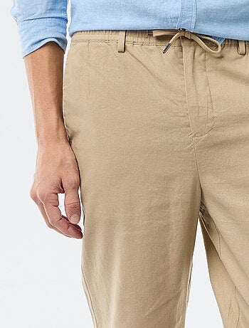 Pantalón chino regular de lino mezclado