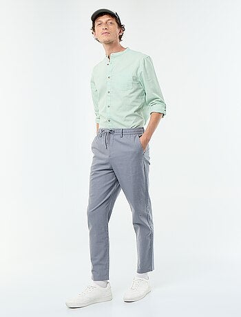 Pantalón chino regular de lino mezclado