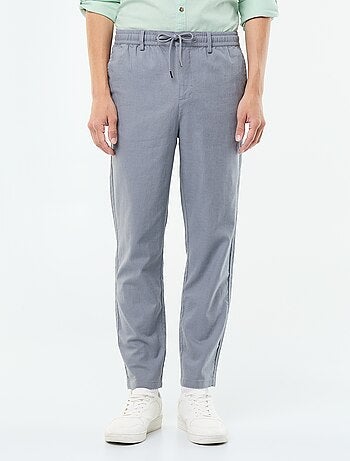 Pantalón chino regular de lino mezclado