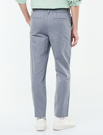 Pantalón chino regular de lino mezclado