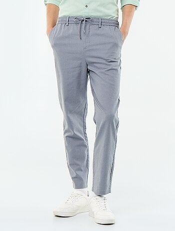Pantalón chino regular de lino mezclado