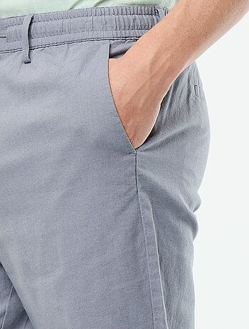 Pantalón chino regular de lino mezclado