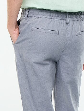 Pantalón chino regular de lino mezclado