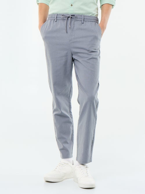 Pantalón chino regular de lino mezclado - Kiabi