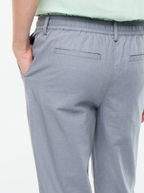 Pantalón chino regular de lino mezclado - Kiabi
