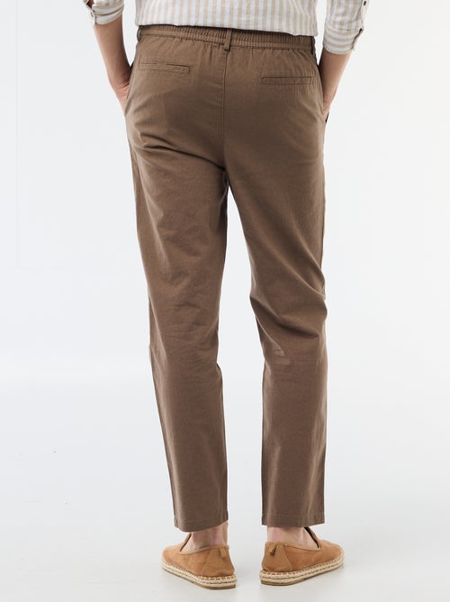 Pantalón chino regular de lino mezclado - Kiabi
