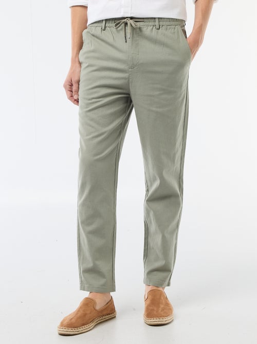 Pantalón chino regular de lino mezclado - Kiabi