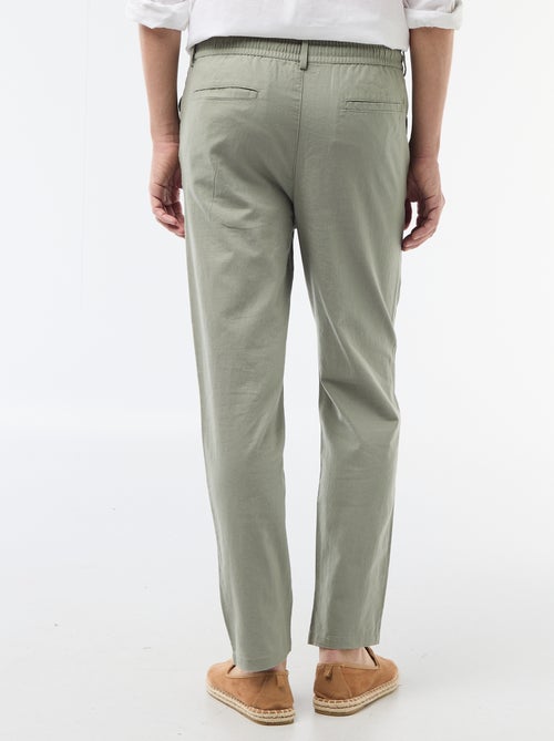 Pantalón chino regular de lino mezclado - Kiabi