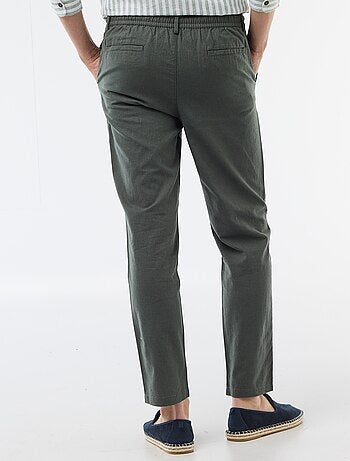Pantalón chino regular de lino mezclado