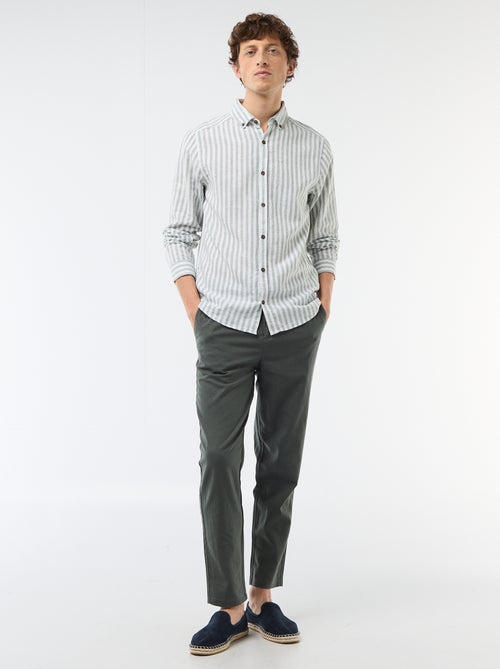 Pantalón chino regular de lino mezclado - Kiabi